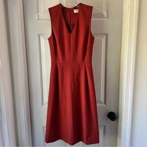 MM.LAFLEUR Burnt Orange V Neck Midi Dress